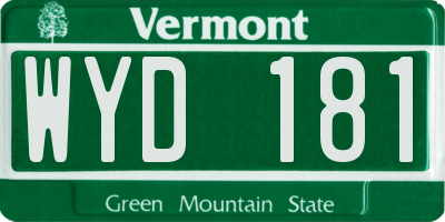 VT license plate WYD181