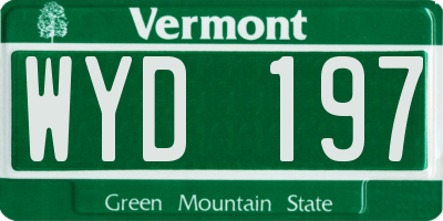 VT license plate WYD197