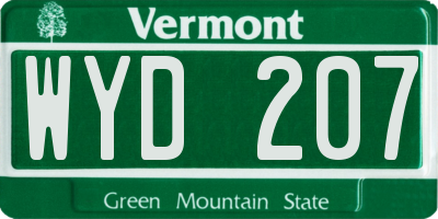 VT license plate WYD207