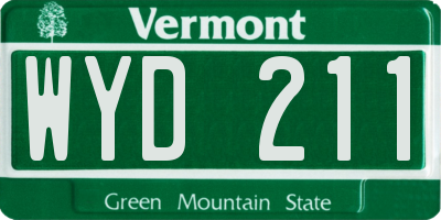 VT license plate WYD211