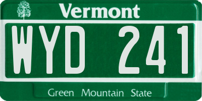 VT license plate WYD241