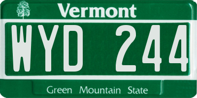 VT license plate WYD244