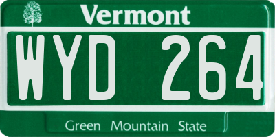 VT license plate WYD264
