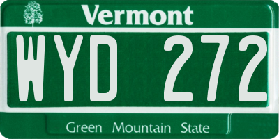 VT license plate WYD272