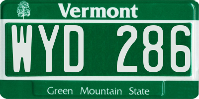 VT license plate WYD286