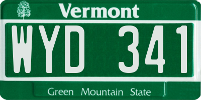 VT license plate WYD341