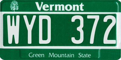 VT license plate WYD372
