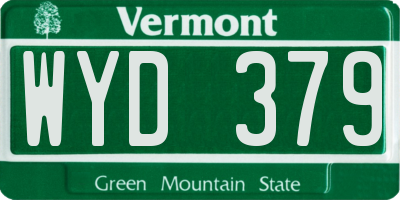 VT license plate WYD379