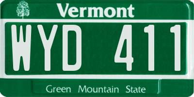 VT license plate WYD411