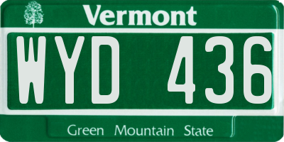 VT license plate WYD436