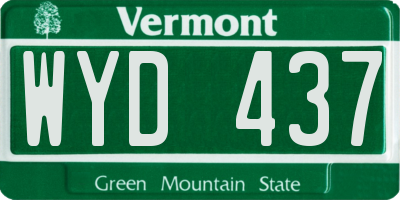 VT license plate WYD437