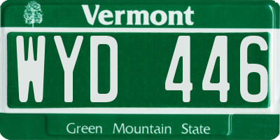 VT license plate WYD446