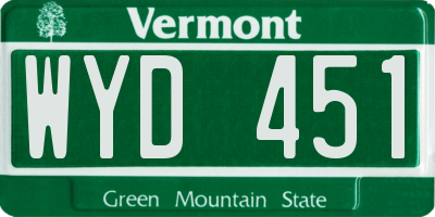 VT license plate WYD451