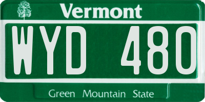 VT license plate WYD480
