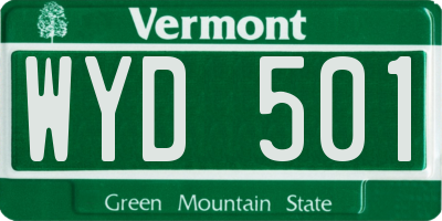 VT license plate WYD501