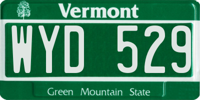 VT license plate WYD529