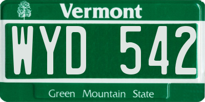 VT license plate WYD542