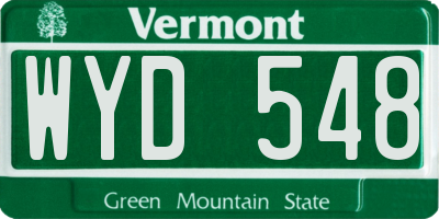 VT license plate WYD548