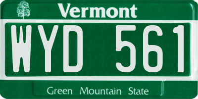 VT license plate WYD561