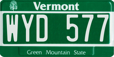 VT license plate WYD577