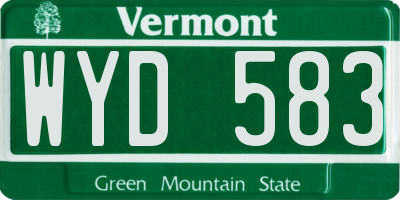 VT license plate WYD583