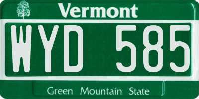 VT license plate WYD585