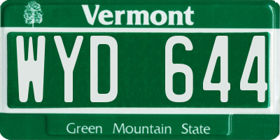 VT license plate WYD644