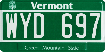 VT license plate WYD697