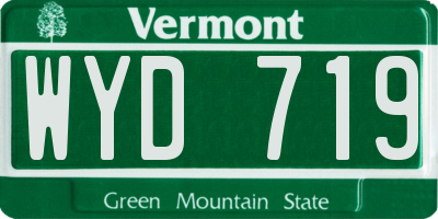 VT license plate WYD719