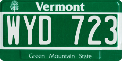 VT license plate WYD723