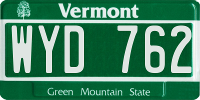 VT license plate WYD762
