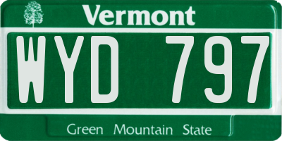 VT license plate WYD797