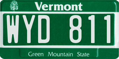 VT license plate WYD811