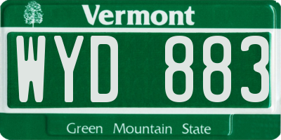 VT license plate WYD883