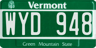VT license plate WYD948