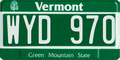 VT license plate WYD970