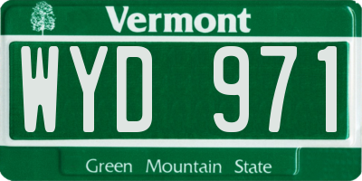 VT license plate WYD971