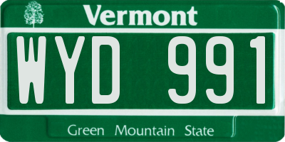 VT license plate WYD991