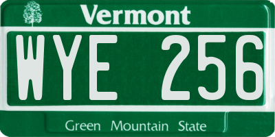 VT license plate WYE256