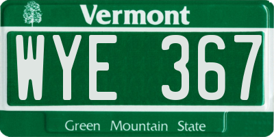 VT license plate WYE367