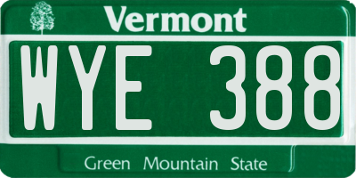 VT license plate WYE388