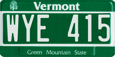 VT license plate WYE415