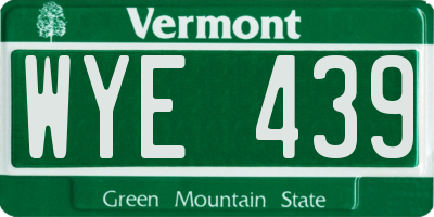 VT license plate WYE439