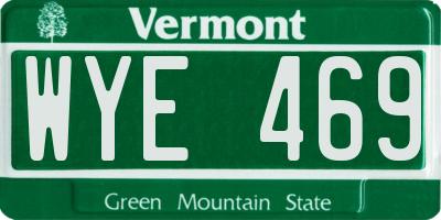 VT license plate WYE469