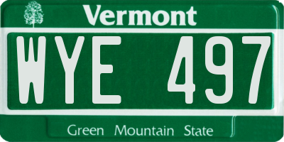 VT license plate WYE497