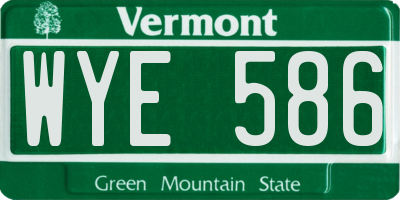 VT license plate WYE586