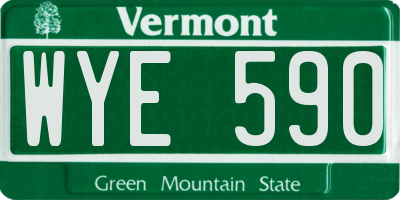 VT license plate WYE590