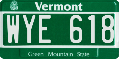 VT license plate WYE618