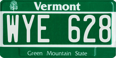 VT license plate WYE628