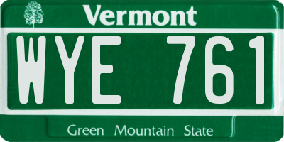 VT license plate WYE761